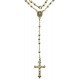 Plateado oro del collar de rosario mm.3
