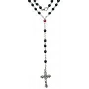 Crystal Rosary Aurora Borealis Locking Link mm.4 Black Collection