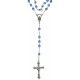Collar rosario de cristal de Bohemia en la aurora boreal de zafiro con un simple enlace mm.5