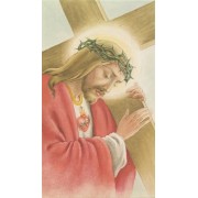 Holy card of Jesus and the Cross cm.7x12- 2 3/4"x 4 3/4"