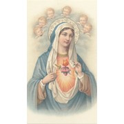 Tarjeta de Santa del Inmaculado Corazón de María cm.7x12- 2 3/4 "x 4 3/4"