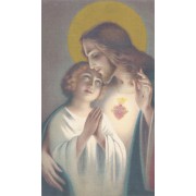 Holy card of the Sacred Heart of Jesus cm.7x12- 2 3/4"x 4 3/4"