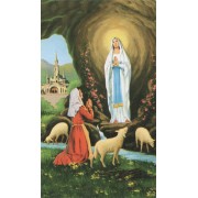 Holy card of Lourdes and St.Bernard cm.7x12- 2 3/4"x 4 3/4"