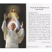 Holy card of Pope John Paul II with the Beatification Prayer cm.7x12- 2 3/4"x 4 3/4"