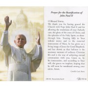 Holy card of the Pope John Paul II with Beatification Prayer in English cm.7x12- 2 3/4"x 4 3/4"