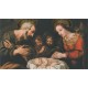Tarjeta de Santa de la Natividad con lámina de oro