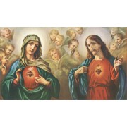 Holy card of the Sacred Heart of Jesus and the Immaculate Heart of Mary cm.7x12- 2 3/4"x 4 3/4"