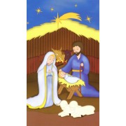 Holy card of animated Nativity cm.7x12- 2 3/4"x 4 3/4"