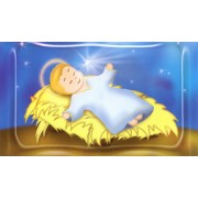 Holy card of animated baby Jesus cm.7x12- 2 3/4"x 4 3/4"