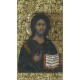 Tarjeta de Santa del Icono Pantocrator con lámina de oro
