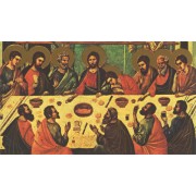 Holy card of Icon Last Supper cm.7x12- 2 3/4"x 4 3/4"