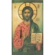 Tarjeta santa de icono Pantocrator con lámina de oro