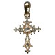 Croix pendentif plaqué or avec cristaux clairs cm.3 - 1 1/8"