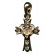 Gold Plated Cross Pendant with Clear Crystals cm.2.5- 1"