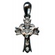 Croix pendentif en argent plaqué avec cristaux clairs cm.3 - 1 1/8"