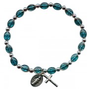 Bracelet en acier avec l'émail bleu et miraculeuse  mm.6