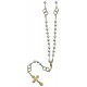 White Imitation Pearl Wedding Rosary Gold Plated mm.6