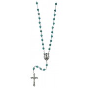 Miraculous Steel Rosary with Blue Enamel mm.6