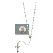 Comunión rosario en blanco con un cuadro de rosario para la comunión mm.6