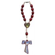 Pope Francis/ St.Francis Wood Rosary Decade with Clasp mm.7x9