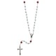 Imitation White Pearl Rosary with Red Roses mm.6