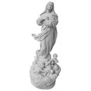 Our Lady of Assumption Composite Marble Statue in White cm.42- 16 1/2"