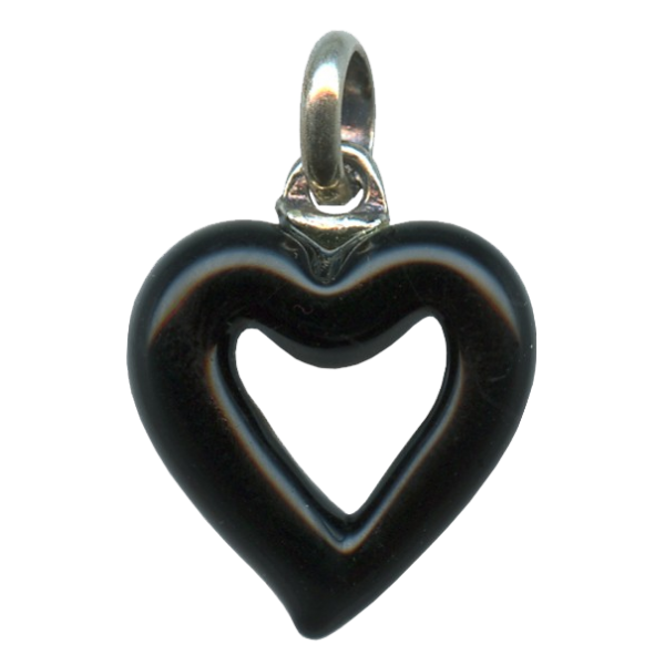 Black Dichroic Venetian Heart Beads 30mm Wholesale Venetian Glass