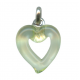 Murano Venetian Glass Heart Peridot cm.2.5 - 1"