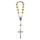 Decenio rosario con cristal de Bohemia color topacio