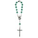 Decenio rosario con cristal de bohemia en el color esmeralda