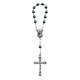 Decenio rosario con un cordón de piedra de luna de color de acero
