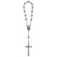 Decenio rosario con cuentas borealis de la aurora de color rosa