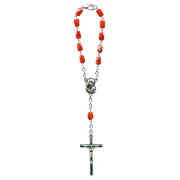 Decade Rosary with Aurora Borealis Red Beads