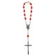 Decenio rosario con cuentas borealis de la aurora roja