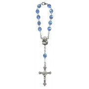 Decenio rosario con cristal de bohemia en zafiro