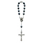 Decenio rosario con cristal de bohemia en acero