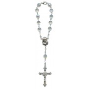 Decenio rosario con cristal de bohemia en claro