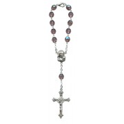 Decenio rosario con cristal de bohemia en amatista