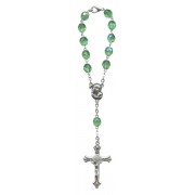 Decenio rosario con cristal de bohemia en esmeralda