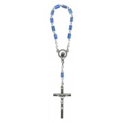 Decenio rosario con cristal de bohemia en zafiro mm.5