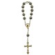 Década del rosario con el oro plateado perlas sólidas