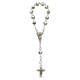 Décennie Rosaire avec des perles en cloisonné en blanc