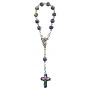 Décennie Rosaire avec des perles en cloisonné en bleu