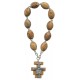 Carved Olive Wood Decade Rosary with a St.Damian Cross