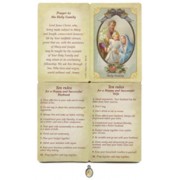 Holy Family Prayer Card with Small Medal cm.8.5x 5.5 - 3 1/4"x 2 1/4" 