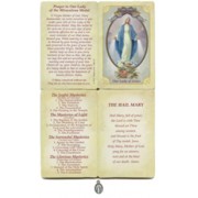 Miraculous Prayer Card with Small Medal cm.8.5x 5.5 - 3 1/4"x 2 1/4" 