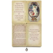 Guardian Angel Prayer Card with Small Medal cm.8.5x 5.5 - 3 1/4"x 2 1/4" 
