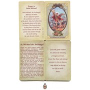 St.Michael Prayer Card with Small Medal cm.8.5x 5.5 - 3 1/4"x 2 1/4" 