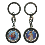 Divine Mercy and St.Christopher Keychain