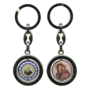 Porte-clés de Padre Pio et Mère à l'Enfant